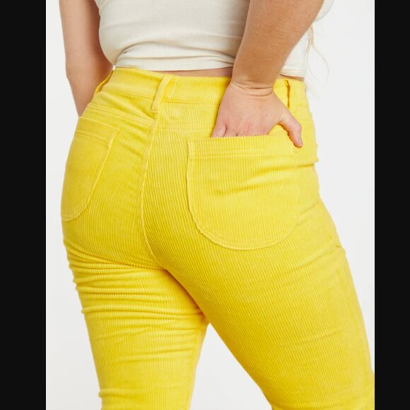 Hammies Yellow Corduroy Flare Pants 28" - Picture 3 of 8